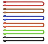 6pcs Silicone Twist Ties, 12 Inch Multifunctional Cable Ties Silicone Straps Reusable Electric Cord Organizer for Outdoor Home Office Organizing (6 Colors)