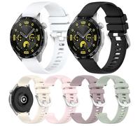 6Pcs Silicone Watch Bands Compatible with Huawei Watch 4 Pro/GT Runner/GT4 46mm/GT3 46mm/GT2 46mm Smartwatch Band Strap Soft Replacement Wristband Sport Band Bracelet,Type5