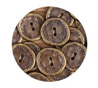 6Pcs Silver Gold Copper Metal Buttons Irregular 2 Hole Sewing Buttons for Suit Coat Jacket,Bronze,25mm 6Pcs