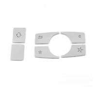 6Pcs Silver Multimedia Button Cover for Mercedes