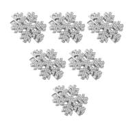 6pcs Silver Snowflake Crystal Hair Clip for Women Christmas Holiday | Metal and Plastic Build, Comfortable Fit with Secure Hold, Winter Theme for Festive Gatherings and Parties