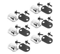 6pcs Single End Drum Lug with Screws, Chrome Metal Hardware | 1.02 Inch Hole Spacing, Polished Silver Finish, Gaskets Included, for Classroom Demonstrations and Mobility
