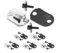 6pcs Single End Tom Drum Lugs Chrome with Gaskets and Screws | 1.02 Inch Hole Spacing, Metal Hardware Set, Compact Silver Finish for Routine Practice and Stage Setups