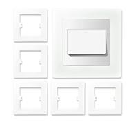 6Pcs Single Light Switch Surround Cover Plates, Electrical Plug Socket Wall Cover Decorate for Light Switch Protection Against Dirt & Fingerprints (White)