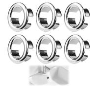 6PCS Sink Overflow Caps, Stainless Steel Round Basin Overflow Trim Rings, Universal Sink Hole Replacement Overflow Hole, Drain Cap Cover Insert for Bathroom, Kitchen, Sink