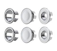 6PCS Sink Overflow Cover,Metal Sink Overflow Caps,Sin-k Overflo-w Ring,Round Drain Fitting,for Kitchen Bathroom Wash Hand Basin Dishwasher Sinks,for Sin-k Holes with 22-24 mm Diameter Opening