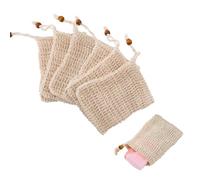 6PCS Sisal Soap Bag, Sisal Fiber Soap Bag Saver Pouch, Fiber Soap Bags, Natural, Safe and Durable, for Soap Lathering and Drying Soap, Convenient for Exfoliating in the Shower