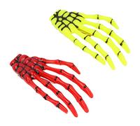 6pcs Skeleton Hand Bone Hair Clips Skull Hairpins Fluorescent Yellow Red Punk Rock Horror Barrettes for Halloween Cosplay Party with Plastic Alloy