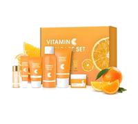 6PCS Skin Care Sets & Kits, Vitamin C Skincare Gift Set for Teenage Girls, Hydrating Vitamin C Set with Cleanser, Tone, Serum, Sunscreen, Face and Eye Cream, Travel Skin Care Kit for All Skin Types