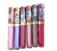 6pcs Skull Pattern Cup Lip Gloss Matte Effect Abs Lipstick | Lasting Makeup Formula, Easy to Carry and Store, Banquet and Party Use, Not Easy to Deform or Break