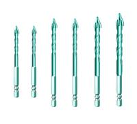 6pcs Slant Head Drill Bits for Complex Drilling Needs in Tiles, Glass, Cement, and Concrete (6-6-8-8-10-12)
