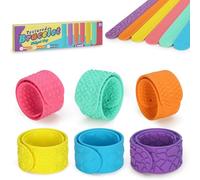 6PCS Slap Bracelets, Textured Silicone Wristband Bands for Autism, for Stress Anxiety Autistic ADHD People, Anxiety Stress Relief, Party Gifts Toys for 3+ Year Old Teens