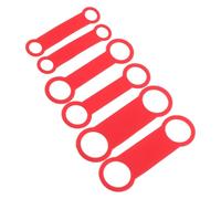 6pcs Slide on Silicone Dog Id Tag Holder for Collar, Red