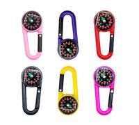 6PCS Small ABS Compasses With Carabiner Clip For Outdoor Backpacks Compasses Keychain For Hiking Camping Mountaineering Keychain Backpacks