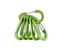 6Pcs Small Carabiner Clips Outdoor Climbing Aluminium Alloy Buckle Survial Key Chain Multi Tool Fishing Acessories(Green)