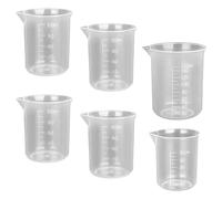 6Pcs Small Measuring Jugs, 50/100/150ml Transparent Measuring Cups, Graduated Beaker Plastic Liquid Measure Jug, Measure Cup for Lab Household Kitchen Cooking Baking Measures