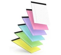 6pcs Small Note Pads, Color Notepads 5x8 College Ruled Notebook, Writing Pads 5 x 8, Legal Pads, Memo Pad Paper Perforate, Ruled Line Notebooks for Work, School, Office