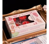 6PCS Small Round Cup Scented Candles with Holder 7-8H Burning Time, Natural Wax, No Smoke Reusable Glass Cup, Candle Gift Set for Home Romantic Dinner Candle, Christmas, Valentine's Day. (Red)