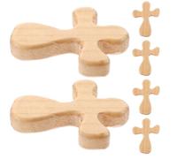 6pcs Small Wooden Cross Ornament for Praying and Meditating Decor
