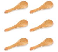 6PCS Small Wooden Spoons, Mini Wooden Teaspoons for Spices Jars Tiny Salt Spoon for Kitchen Cooking Eating Mini Condiment Spoons for Honey Tea Cream Sugar