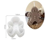 6PCS Smiley Face Gingerbread Man Silicone Candle Mold DIY Handmade Scented Candle Making Epoxy Resin Mould Cake Baking Mold