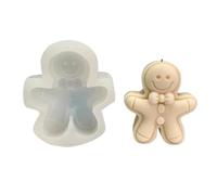 6PCS Smiley Face Gingerbread Man Silicone Candle Mold DIY Handmade Scented Making Epoxy Resin Mould Cake Baking for Candles