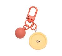 6Pcs Smiling Face Resin Keychain Heart Flower Cloud Bag Pendant DIY Accessories Candy Color Key Chains Decoration Jewelry for Keys(Yellow)