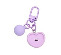 6Pcs Smiling Face Resin Keychain Heart Flower Cloud Bag Pendant DIY Accessories Candy Color Key Chains Decoration Jewelry for Keys(Purple)