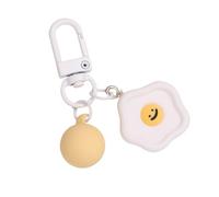 6Pcs Smiling Face Resin Keychain Heart Flower Cloud Bag Pendant DIY Accessories Candy Color Key Chains Decoration Jewelry for Keys(White)