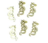 6pcs Snake Dragon Shaped Nail Charms Metal Decorations with Rhinestones for Manicure Nail Art Accessories