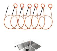 6pcs Snake Drain Hair Clog Remover Tool, 32.3in Break-Proof Steel Wire Toilet Plumbing Snake Auger Flexible Drains for Bathtub Shower Bathroom Sink Pipe Clogged Cleaning Unblocker Cleaner Tool