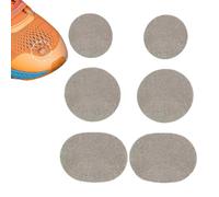 6Pcs Sneaker Heel Repair Patches, Microfiber PU Leather Material, Round Self-Adhesive Mesh Shoes Hole Repair Stickers, for Hiking Boots, Running Sneakers, Luggage Hat, Baby Clothes, Costume Jackets