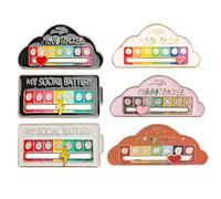6PCS Social Battery Badges, My Social Battery Badges, Social Battery Pins, Mood Pin Badges, Enamel Pins, Funny Social Mood Brooches 7 Days Cute Creative Expression Brooches, Gifts for Men and Women