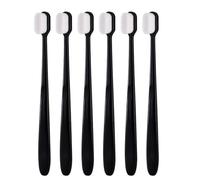 6Pcs Soft Bristle Toothbrush Micro-Nano Toothbrushes Extra Soft Toothbrush with 20000 Bristles for for Fragile Gums Elderly Adult Kids Braces Black (White Bristles)