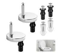 6Pcs Soft Close Toilet Seat Fixings Kit, Universal Stainless Steel Toilet Hinge Screws Fittings, WC Replacement Bolts with Expanding Rubber Screws, Release Toilet Top Fix Nuts for Blind Holes