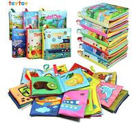 6pcs Soft Cloth Books for Babies,Black White Cloth Book for Early Education | High Contrast Crinkle Bath Book Baby Shower Toy,Nontoxic,Sensory Book Learning Travel Toy Intelligence Development for Baby