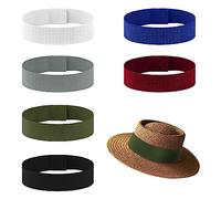 6pcs Soft Cowboy Hat Bands - Adjustable Stretchable Replacement for Fedora, Straw Hat (6 Styles)