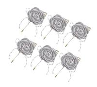 6PCS Soft Fabric Wedding Boutonniere