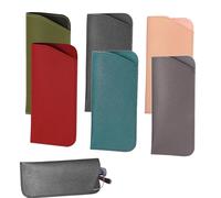 6Pcs Soft Glasses Cases, Multicolor Reading Glasses Case, PU Leather Spectacle Cases, Portable Sunglasses Pouch, Eyeglasses Bags for Women Men Kids (Red/Purple/Pink/Blue/Green/Black)