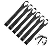 6PCS Soft Loop Tie Down Straps Securing Loop Straps 25mm x 30cm Capacity Heavy Duty Securing Strap for Motorcycle Handlebar Motorbike ATV UTV Car Truck Roof Rack and Garden Equipment (Black)