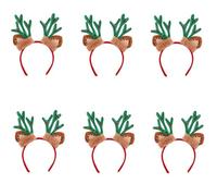 6pcs Soft Plush Reindeer Antlers Headbands Comfortable Reindeer Antlers Head Decortaion For Seasonal Fun Santa Hat