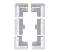 6PCS Solar Panel Mounting Bracket White Rectangle Set Corner Bracket Support for Wood Frame Caravans RV Boats Sheds Campers Caravans Hood UV-Resistant- White