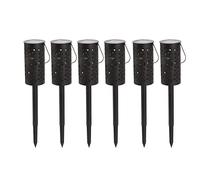 6pcs Solar Pathway Lights Moon Star Hollow Out Solar Garden Lights Waterproof Landscape Lights with Garden Stake for Outdoor Lawn Patio Walkway