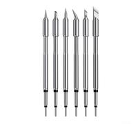 6PCS Soldering Iron Tip Set, Special Pointed Curved Hook Horseshoe Tips, Precision Engineering for Delicate Electronics & Large Components