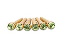 6pcs, Solid Brass Crystal Glass Dot Decor Guitar Bridge Pins, Made From Solid Brass for Brighter Tone, Eye-catching Replacement, Including 3 Ways to Say 'Brass Made Bridge Pin'