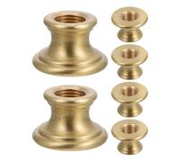 6pcs Solid Brass M10 Threaded Lamp Spindle Connector | Golden Finish, T-shaped Internal Screw Fitting, Anti-rotation Coupling, Decorative Replacement Part for Restoration