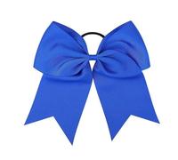 6pcs Solid Color Big Bows with Elastic Hair Ties for Ribbon Bowknot Band Rubber Headwear Accessories For Holiday(Color 6)