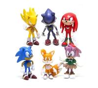 (6PCS Sonic A) Sonic the Hedgehog Action Figure Anime Kid Toy PVC