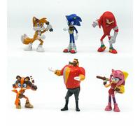 6PCS Sonic The Hedgehog Tails Knuckles 2'' Action Figure Model Toy Cake Topper