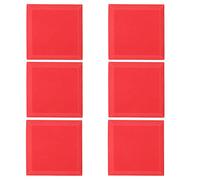6Pcs Soundproofing Foam Acoustic Panels, Professional Studio Sound Absorption Sponge, High Density PU Foam for Noise Reduction, Recording Studio and Home Theater, Red or Black Opti (30*30*5cm high